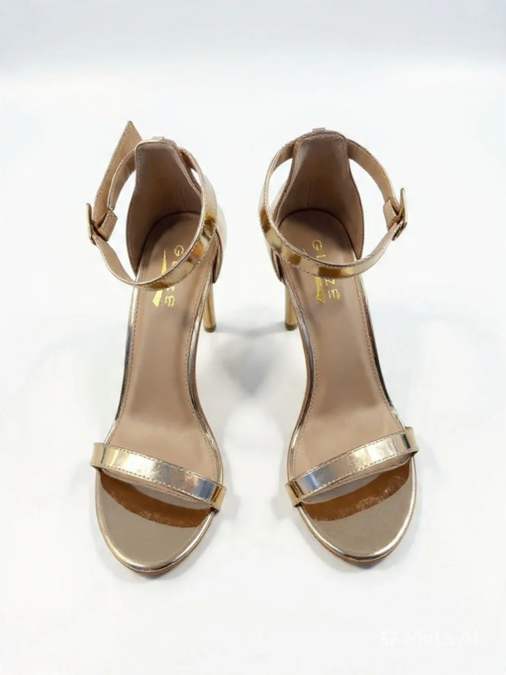 Rose Gold Ankle Strap Heels - Picture 2 of 5